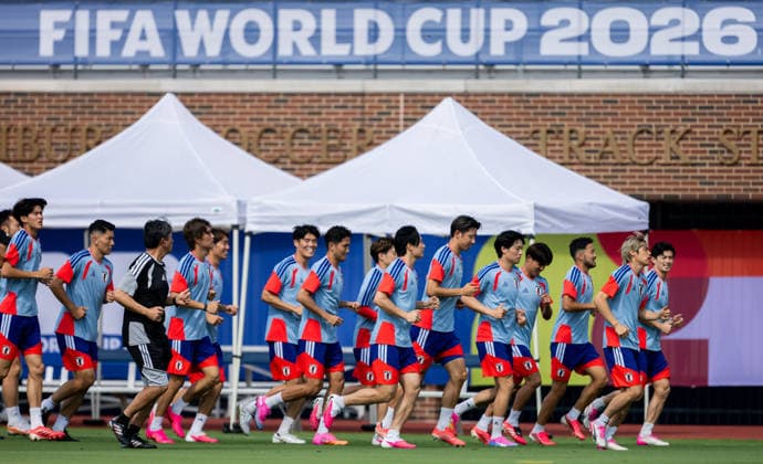 260624 Players of the Japanese national football team at a training session during day 14 of the FIFA World Cup, WM, Weltmeisterschaft, Fussball 2026 on June 24, 2026 in Dallas. Photo: Petter Arvidson BILDBYRAN kod PA PA1252 fotboll football soccer fotball vm fotbolls-vm fotball-vm fotbolls-vm 2026 fifa world cup 2026 träning practice training day 14 bbeng japan *** 260624 Players of the Japanese national soccer team at a training session on Day 14 of the 2026 FIFA World Cup on June 24, 2026 in Dallas. Photo by Petter Arvidson, BILDBYRAN, code PA PA1252 soccer football soccer World Cup 2026 FIFA World Cup 2026 training practice day 14 BBENG Japan  Copyright: PETTERxARVIDSON BB260624PA025