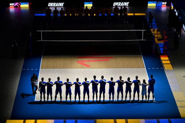 LJUBLJANA, SLOVENIA - JUNE 24: Team Ukraine before the FIVB Men s Volleyball Nations League match between Ukraine and Brazil at Arena Stozice, Ljubljana on June 24, 2026 in Ljubljana, Slovenia. (Photo by Igor Kupljenik Sports Press Photo).  Copyright: xIgorxKupljenikx xSPPx Sportspressphoto_SPR175121