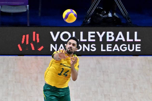 LJUBLJANA, SLOVENIA - JUNE 24: Fernando Cachopa Kreling of Brazil in action during the FIVB Men s Volleyball Nations League match between Ukraine and Brazil at Arena Stozice, Ljubljana on June 24, 2026 in Ljubljana, Slovenia. (Photo by Igor Kupljenik Sports Press Photo).  Copyright: xIgorxKupljenikx xSPPx Sportspressphoto_SPR175122
