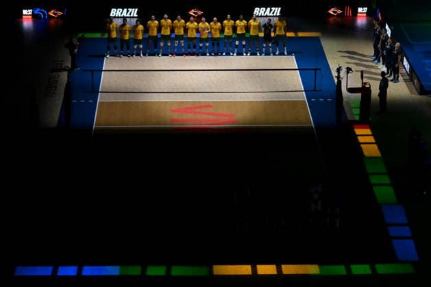 LJUBLJANA, SLOVENIA - JUNE 24: Team Brazil before the FIVB Men s Volleyball Nations League match between Ukraine and Brazil at Arena Stozice, Ljubljana on June 24, 2026 in Ljubljana, Slovenia. (Photo by Igor Kupljenik Sports Press Photo).  Copyright: xIgorxKupljenikx xSPPx Sportspressphoto_SPR175123