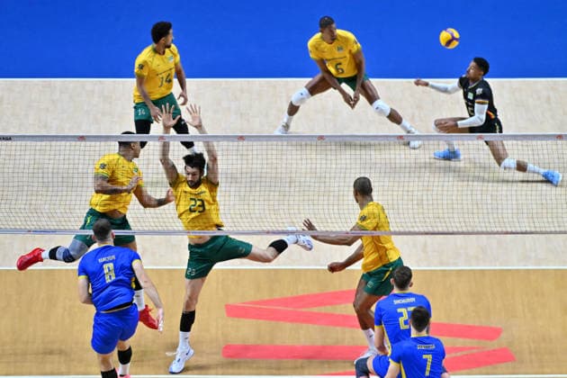 LJUBLJANA, SLOVENIA - JUNE 24: During the FIVB Men s Volleyball Nations League match between Ukraine and Brazil at Arena Stozice, Ljubljana on June 24, 2026 in Ljubljana, Slovenia. (Photo by Igor Kupljenik Sports Press Photo).  Copyright: xIgorxKupljenikx xSPPx Sportspressphoto_SPR175125
