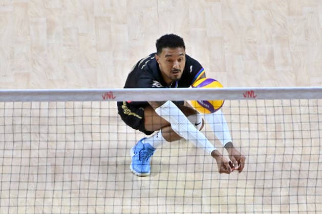 LJUBLJANA, SLOVENIA - JUNE 24: Maique Reis Nascimento of Brazil in action during the FIVB Men s Volleyball Nations League match between Ukraine and Brazil at Arena Stozice, Ljubljana on June 24, 2026 in Ljubljana, Slovenia. (Photo by Igor Kupljenik Sports Press Photo).  Copyright: xIgorxKupljenikx xSPPx Sportspressphoto_SPR175127
