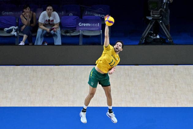 LJUBLJANA, SLOVENIA - JUNE 24: Judson Anabel Nunes of Brazil in action during the FIVB Men s Volleyball Nations League match between Ukraine and Brazil at Arena Stozice, Ljubljana on June 24, 2026 in Ljubljana, Slovenia. (Photo by Igor Kupljenik Sports Press Photo).  Copyright: xIgorxKupljenikx xSPPx Sportspressphoto_SPR175133