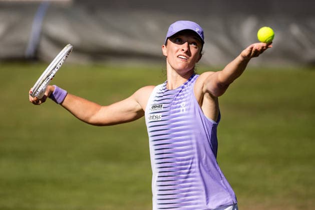 BAD HOMBURG, GERMANY - JUNE 24: Iga Swiatek (POL) during the Bad Homburg Open powered by Solarwatt Singles match between Iga Swiatek (POL) vs Emma Navarro (USA) at Kurpark Bad Homburg on June 24, 2026 in Bad Homburg, Germany. Hessen Germany Copyright: xSteffiexWunderlx