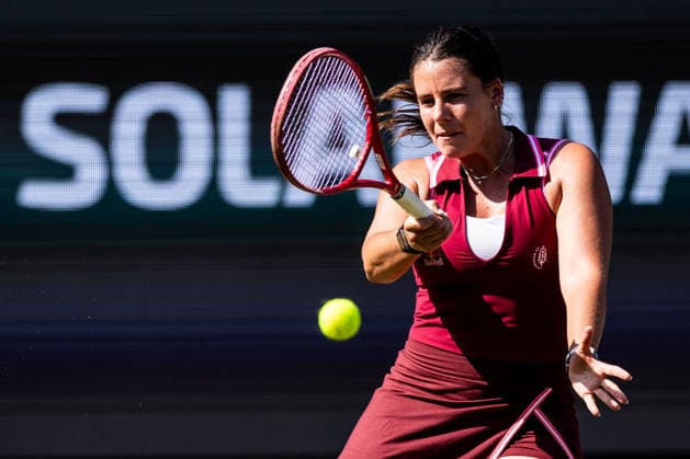 BAD HOMBURG, GERMANY - JUNE 24: Emma Navarro (USA) during the Bad Homburg Open powered by Solarwatt Singles match between Iga Swiatek (POL) vs Emma Navarro (USA) at Kurpark Bad Homburg on June 24, 2026 in Bad Homburg, Germany. Hessen Germany Copyright: xSteffiexWunderlx