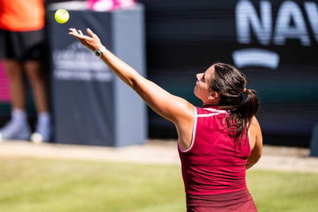 BAD HOMBURG, GERMANY - JUNE 24: Emma Navarro (USA) during the Bad Homburg Open powered by Solarwatt Singles match between Iga Swiatek (POL) vs Emma Navarro (USA) at Kurpark Bad Homburg on June 24, 2026 in Bad Homburg, Germany. Hessen Germany Copyright: xSteffiexWunderlx