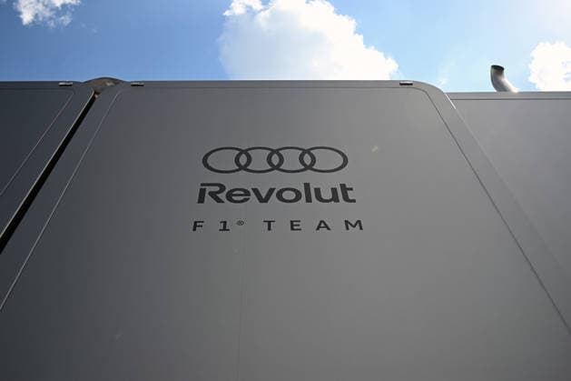 24.06.2026, xsvx, Motorsport FIA Formel 1, Grand Prix von Österreich v.l. Symbolfoto, Symbolbild Audi Revolut F1 Team Logo Wappen Schriftzug (FIA REGULATIONS PROHIBIT ANY USE OF PHOTOGRAPHS as IMAGE SEQUENCES and or QUASI-VIDEO) Zeltweg-Spielberg *** June 24, 2026, xsvx, Motorsport FIA Formula 1, Austrian Grand Prix v l Stock photo, stock image Audi Revolut F1 Team logo, crest, lettering FIA REGULATIONS PROHIBIT ANY USE OF PHOTOGRAPHS as IMAGE SEQUENCES and or QUASI-VIDEO Zeltweg Spielberg