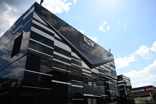 24.06.2026, xsvx, Motorsport FIA Formel 1, Grand Prix von Österreich v.l. Symbolfoto, Symbolbild Cadillac Formel 1 Team Motorhome Logo Wappen Schriftzug (FIA REGULATIONS PROHIBIT ANY USE OF PHOTOGRAPHS as IMAGE SEQUENCES and or QUASI-VIDEO) Zeltweg-Spielberg *** June 24, 2026, xsvx, Motorsport FIA Formula 1, Austrian Grand Prix v l Stock photo, illustrative image Cadillac Formula 1 Team motorhome logo, crest, lettering FIA REGULATIONS PROHIBIT ANY USE OF PHOTOGRAPHS as IMAGE SEQUENCES and or QUASI-VIDEO Zeltweg Spielberg