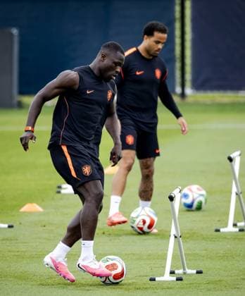 KANSAS CITY - Brian Brobbey of the Netherlands and Justin Kluivert of the Netherlands during a training session of the Dutch national team, Nationalteam at the KC Current Training Facility, on June 24, 2026, in Kansas City. The Dutch team is preparing for the match against Tunisia during the FIFA World Cup, WM, Weltmeisterschaft, Fussball ROBIN VAN LONKHUIJSEN ANP xVIxANPxSportx xxANPxIVx 561857082 originalFilename: 561857082.jpg
