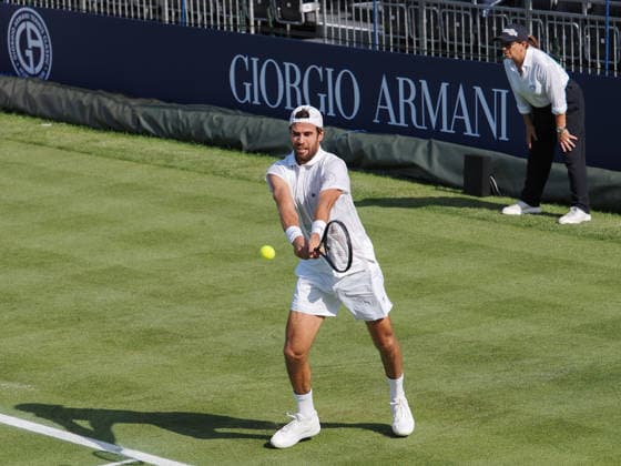 Karen Khachanov during the ATP, Tennis Herren Exho Singles Martin Damm vs Karen Khachanov during the Giorgio Armani Tennis Classic at the Hurlingham Club, London, UK on 24 June 2026. Copyright: xPhilxHutchinsonx 45160040