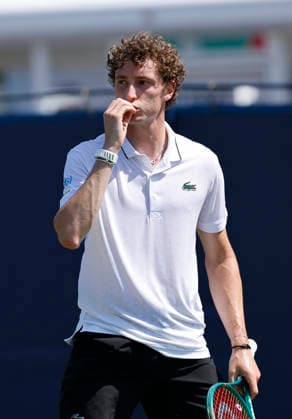 RECORD DATE NOT STATED 24th June 2026; Devonshire Park Lawn Tennis Club, Eastbourne, East Sussex, England; Lexus Eastbourne Open Tennis, Day Four; Ugo Humert (GBR) shows emotion in the match against Jenson Brooksby (USA) HongboxChen