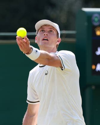 August Holmgren (DEN), Herren Einzel, Men s Singles, Qualifikation, Wimbledon Tennis - Wimbledon 2026 - Grand Slam ITF ATP, Tennis Herren WTA, Tennis Damen - AELTC - London - - Great Britain - 24 June 2026. *** August Holmgren DEN, Men s Singles, Qualifying, Wimbledon Tennis, Wimbledon 2026, Grand Slam, ITF, ATP, WTA, AELTC, London, Great Britain, June 24, 2026 Copyright: xJuergenxHasenkopfx