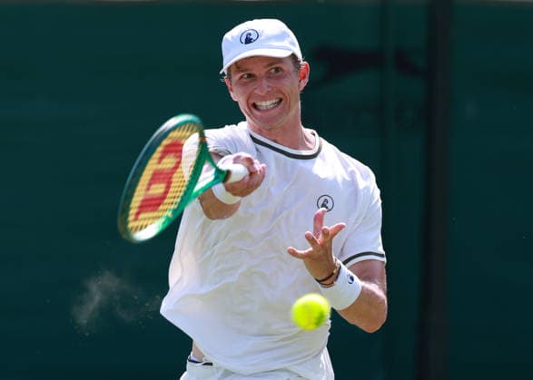 August Holmgren (DEN), Herren Einzel, Men s Singles, Qualifikation, Wimbledon Tennis - Wimbledon 2026 - Grand Slam ITF ATP, Tennis Herren WTA, Tennis Damen - AELTC - London - - Great Britain - 24 June 2026. *** August Holmgren DEN, Men s Singles, Qualifying, Wimbledon Tennis, Wimbledon 2026, Grand Slam, ITF, ATP, WTA, AELTC, London, Great Britain, June 24, 2026 Copyright: xJuergenxHasenkopfx