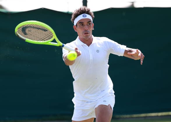 Moez Echargui (TUN), Herren Einzel, Men s Singles, Qualifikation, Wimbledon Tennis - Wimbledon 2026 - Grand Slam ITF ATP, Tennis Herren WTA, Tennis Damen - AELTC - London - - Great Britain - 24 June 2026. *** Moez Echargui TUN, Men s Singles, Qualifying, Wimbledon Tennis, Wimbledon 2026, Grand Slam, ITF, ATP, WTA, AELTC, London, Great Britain, June 24, 2026 Copyright: xJuergenxHasenkopfx