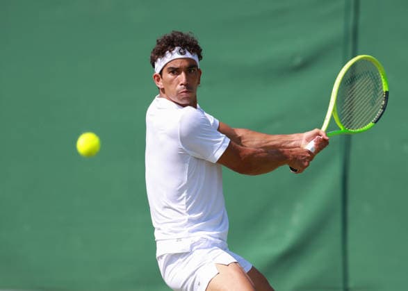 Moez Echargui (TUN), Herren Einzel, Men s Singles, Qualifikation, Wimbledon Tennis - Wimbledon 2026 - Grand Slam ITF ATP, Tennis Herren WTA, Tennis Damen - AELTC - London - - Great Britain - 24 June 2026. *** Moez Echargui TUN, Men s Singles, Qualifying, Wimbledon Tennis, Wimbledon 2026, Grand Slam, ITF, ATP, WTA, AELTC, London, Great Britain, June 24, 2026 Copyright: xJuergenxHasenkopfx