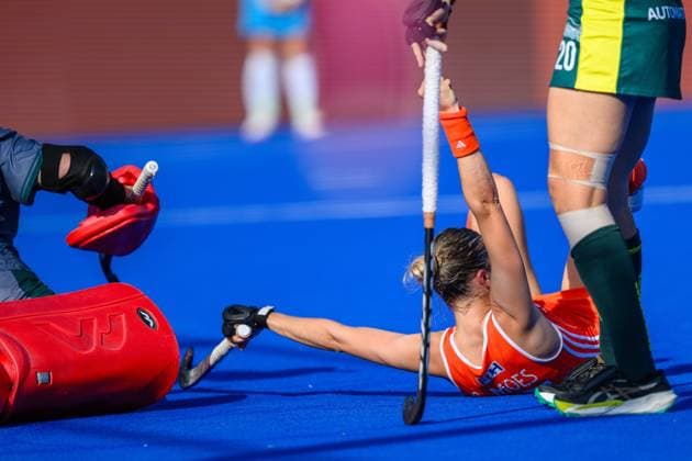 WAVER, 24-06-2026, Belfius Hockey Arena, FIH Hockey Pro League Women, Season 2025-2026. Guusje Moes scores and celebrates during the game Australia - Netherlands (women). Australia - Netherlands (women)  x204615055x Copyright: