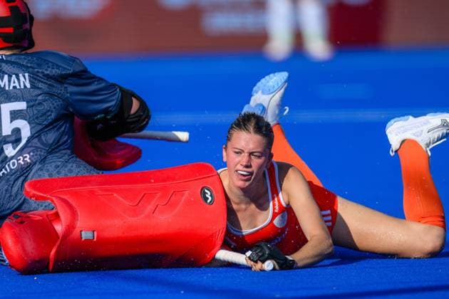 WAVER, 24-06-2026, Belfius Hockey Arena, FIH Hockey Pro League Women, Season 2025-2026. Guusje Moes scores and celebrates during the game Australia - Netherlands (women). Australia - Netherlands (women)  x204615060x Copyright: