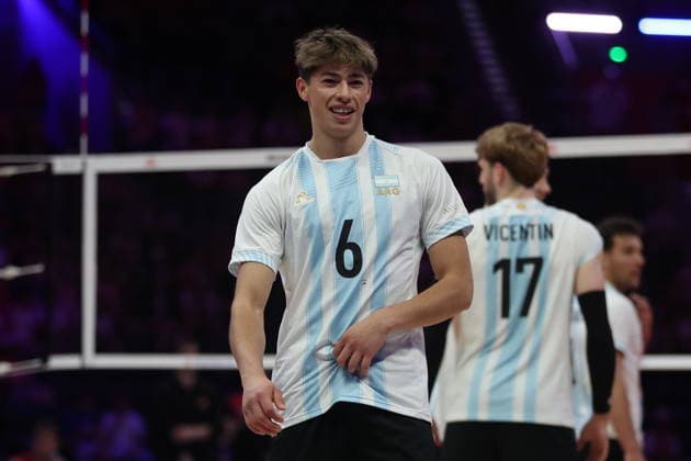 Gliwice 24.06.2026. Siatkowka Liga Narodow sezon 2026 faza grupowa mecz: Argentyna - Niemcy --- Volleyball VNL Nations League season 2026 group stage match: Argentina - Germany nz Gomez German Alfredo Fot. Kacper Staniec NEWSPIX.PL --- newspix.pl 