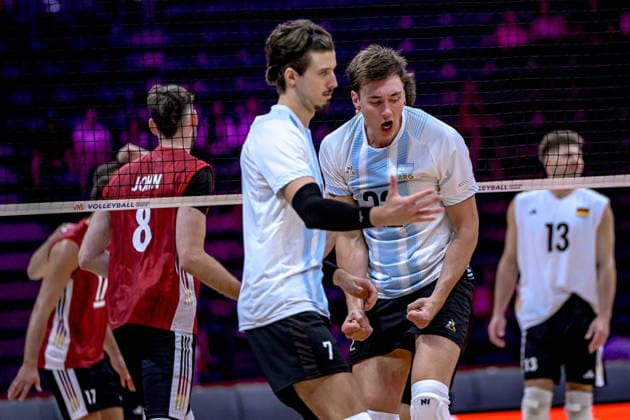GLIWICE 24.06.2026 MECZ SIATKARSKA LIGA NARODOW 2026 PILKA SIATKOWA --- FIVB VOLLEYBALL NATIONS LEAGUE MATCH: ARGENTYNA - NIEMCY --- ARGENTINA - GERMANY N Z LUCIANO PALONSKY NICOLAS ZERBA FOT.PAWEL PIOTROWSKI 400MM.PL NEWSPIX.PL --- newspix.pl 