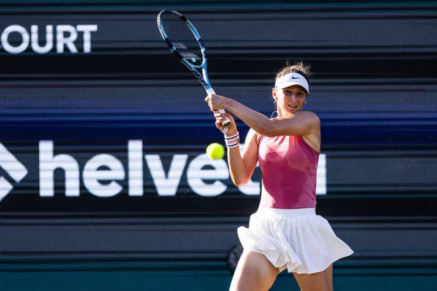 BAD HOMBURG, GERMANY - JUNE 24: Irina-Camelia Begu (ROU) during the Bad Homburg Open powered by Solarwatt Singles match between Karolina Muchova (CZE) vs Irina-Camelia Begu (ROU) at Kurpark Bad Homburg on June 24, 2026 in Bad Homburg, Germany. Hessen Germany Copyright: xSteffiexWunderlx