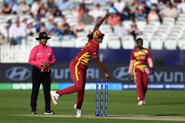 England Women Cricket v West Indies Women, ICC Women s T20 World Cup Hayley Matthews of West Indies bowling during the ICC Women s T20 World Cup match between England Women Cricket and West Indies Women at Lord s Cricket Ground, St John s Wood, UK on 24 June 2026. St John s Wood Lord s Cricket Ground London UK Editorial use only , Copyright: xGrahamxHuntx PSI-24400-0023