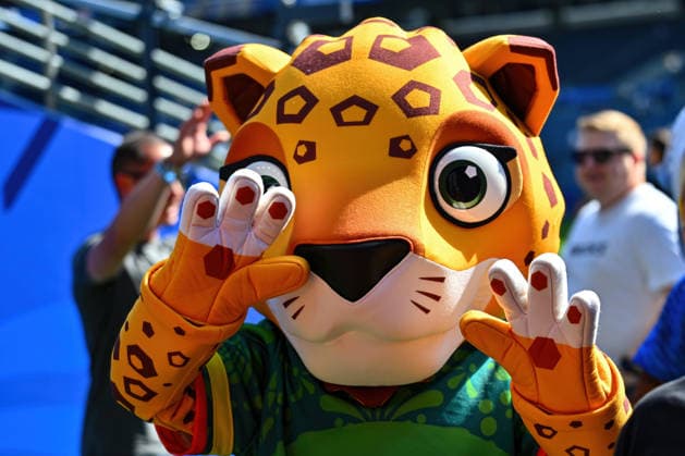 June 24, 2026: Zayu the Jaguar, the Mexican FIFA mascot before the FIFA World Cup, WM, Weltmeisterschaft, Fussball match between Bosnia - Herzegovina and Qatar in Seattle, WA. CSM FIFA World Cup 2026: JUN 24 Bosnia - Herzegovina Vs Qatar  - ZUMAc04_ 20260624_zma_c04_003 Copyright: xStevexFaberx