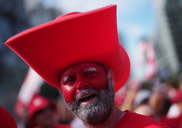 June 24, 2026, Vancouver, Bc, CANADA: Canada fans march to B.C. Place stadium before Canada and Switzerland play a World Cup Group B soccer match, in Vancouver, on Wednesday, June 24, 2026. Canada News - June 24, 2026  - ZUMAc35_ 20260624_zaf_c35_013 Copyright: xDarrylxDyckx
