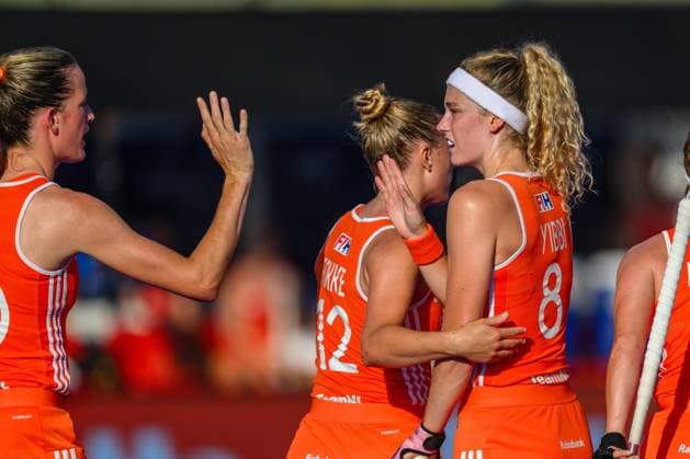 WAVER, 24-06-2026, Belfius Hockey Arena, FIH Hockey Pro League Women, Season 2025-2026. Yibbi Jansen scores and celebrates during the game Australia - Netherlands (women). Australia - Netherlands (women)  x204616465x Copyright: