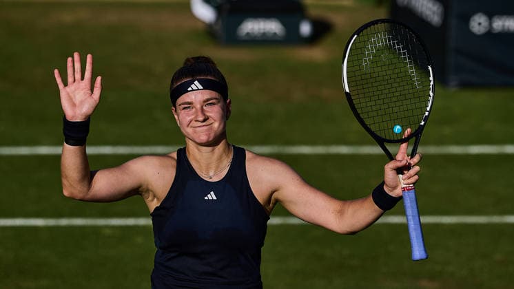June 24, 2026, Bad Homburg, Hessen, Germany: Karolina Muchova of Czech Republic celebrates the win of the Match against Irina-Camelia Begu of Romania during the BAD HOMBURG OPEN powered by SOLARWATTT- WTA500 - Womens Tennis, 24.6.2026 in Bad Homburg (Tennis-Club Bad Homburg), Germany - Photo: Tennis 2026: Bad Hombug Open - WTA500: MUCHOVA 6:1 6:1 BEGU  - ZUMAs343 20260624_zsp_s343_163 Copyright: xMathiasxSchulzx