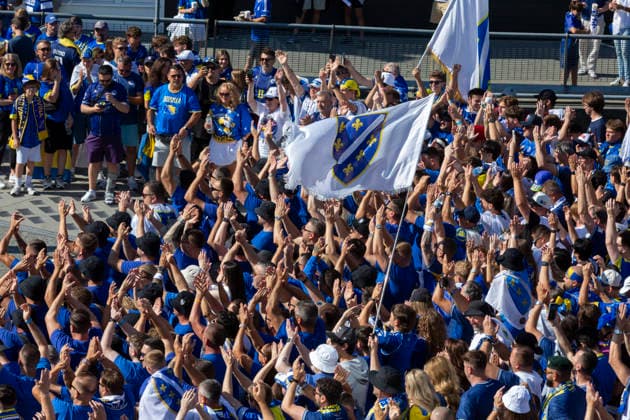 June 24, 2026, Seattle, Washington, USA: Thousands of fans of team Bosnia and Herzegovina lead a march to the FIFA World Cup, WM, Weltmeisterschaft, Fussball match between Bosnia and Herzegovina and Qatar on SeattleÃ¢â‚¬â ¢s Waterfront Park on Wednesday, June 24, 2026. Seattle USA - ZUMAg235 20260624_zap_g235_001 Copyright: xPaulxChristianxGordonx