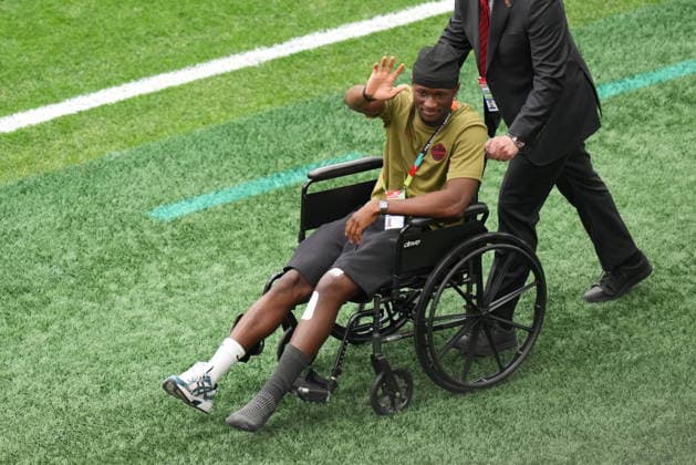 Switzerland v Canada - FIFA World Cup, WM, Weltmeisterschaft, Fussball 2026 - Group B VANCOUVER, CANADA - JUNE 24: Ismael Kone of Canada is seen on a wheelchair prior the 2026 FIFA World Cup Group B match between Switzerland and Canada at BC Place Stadium in Vancouver, Canada, on June 24, 2026. Ercin Erturk Anadolu British Columbia Canada. Editorial use only. Please get in touch for any other usage.  Copyright: x2026xAnadoluxErcinxErturkx