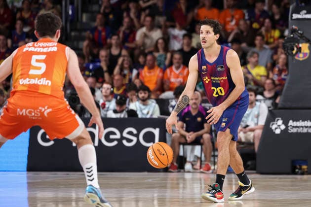 June 24, 2026, Barcelona, Barcelona, Spain: Nico Laprovittola of FC Barcelona, Barca in action during the Spanish League, Liga ACB Endesa, basketball Final Game 4 match played between FC Barcelona and Valencia Basket at Palau Blaugrana on June 24, 2026 in Barcelona, Spain. Barcelona Spain - ZUMAa181 20260624_zaa_a181_036 Copyright: xJavierxBorregox
