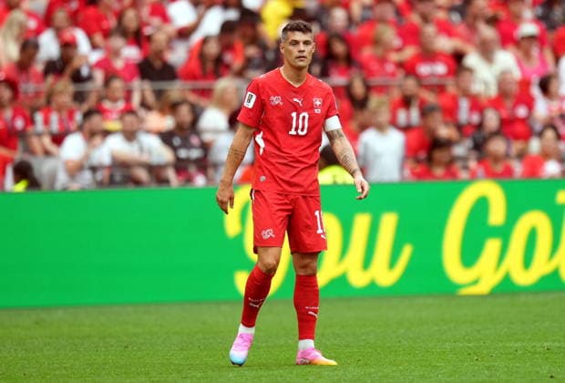 FIFA World Cup, WM, Weltmeisterschaft, Fussball 2026 - Group B - Switzerland vs Canada Granit Xhaka of Switzerland in action during the FIFA World Cup 2026 group stage match Switzerland against Canada, in Vancouver, Canada, 24 June 2026. VANCOUVER Canada  Copyright: xBOBxFRIDx