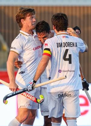Belgium s Alexander Hendrickx celebrates after scoring during a hockey game between Belgian national team, Nationalteam Red Lions and Netherlands, Wednesday 24 June 2026 in Wavre, match 13 16 in the group stage of the men s FIH Pro League competition. VIRGINIExLEFOUR  x179157732x