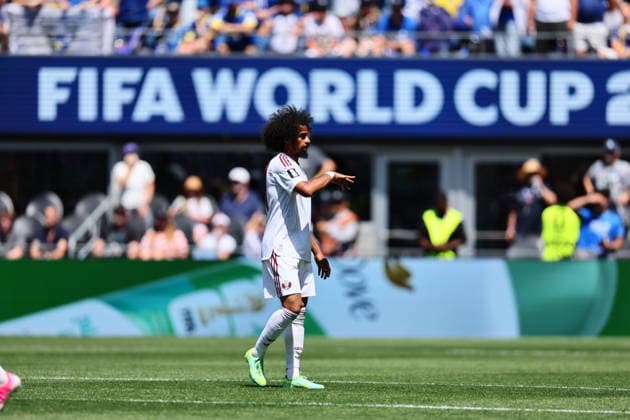 Bosnia and Herzegovina v Qatar - FIFA World Cup, WM, Weltmeisterschaft, Fussball 2026 - Group B SEATTLE, USA - JUNE 24: Akram Afif of Qatar gestures during the 2026 FIFA World Cup First Stage Group B match between Bosnia and Herzegovina and Qatar at Lumen Field (Seattle Stadium) in Seattle, Washington, United States on June 24, 2026. Samah Zidan Anadolu Washington United States. Editorial use only. Please get in touch for any other usage.  Copyright: x2026xAnadoluxSamahxZidanx