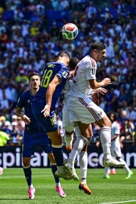 Bosnia and Herzegovina s Nikola Katic pictured in action during a soccer game between Bosnia and Herzegovina and Qatar, on Wednesday 24 June 2026 in Seattle, the third and last day in the group stage, in group B of the FIFA World Cup, WM, Weltmeisterschaft, Fussball 2026 in the United States of America. DIRKxWAEM  x179158211x