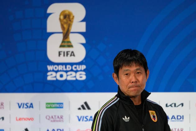 260624 Head coach Hajime Moriyasu of the Japanese national football team at a press conference, PK, Pressekonferenz during day 14 of the FIFA World Cup, WM, Weltmeisterschaft, Fussball 2026 on June 24, 2026 in Dallas. Photo: Petter Arvidson BILDBYRAN kod PA PA1254 fotboll football soccer fotball vm fotbolls-vm fotball-vm fotbolls-vm 2026 fifa world cup 2026 presskonferens press conference day 14 bbeng japan *** June 24, 2026: Head coach Hajime Moriyasu of the Japanese national soccer team at a press conference on Day 14 of the 2026 FIFA World Cup on June 24, 2026 in Dallas. Photo by Petter Arvidson, BILDBYRAN. Code: PA PA1254. soccer, football, soccer World Cup, 2026 FIFA World Cup, press conference, Day 14, BBENG, Japan  Copyright: PETTERxARVIDSON BB260624PA060