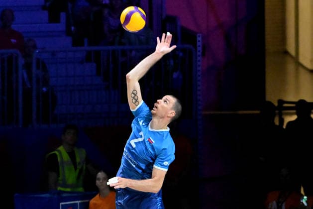 LJUBLJANA, SLOVENIA - JUNE 24: Alen Pajenk of Slovenia in action during the FIVB Men s Volleyball Nations League match between Slovenia and Canada at Arena Stozice, Ljubljana on June 24, 2026 in Ljubljana, Slovenia. (Photo by Igor Kupljenik Sports Press Photo).  Copyright: xIgorxKupljenikx xSPPx Sportspressphoto_SPR175490