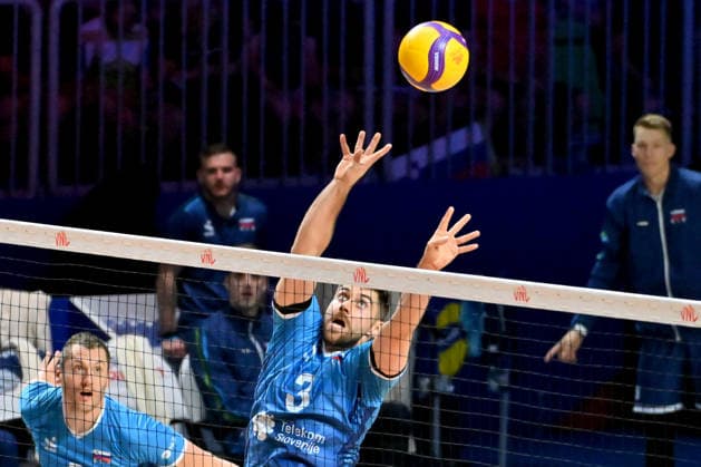 LJUBLJANA, SLOVENIA - JUNE 24: Uros Planinsic of Slovenia in action during the FIVB Men s Volleyball Nations League match between Slovenia and Canada at Arena Stozice, Ljubljana on June 24, 2026 in Ljubljana, Slovenia. (Photo by Igor Kupljenik Sports Press Photo).  Copyright: xIgorxKupljenikx xSPPx Sportspressphoto_SPR175493