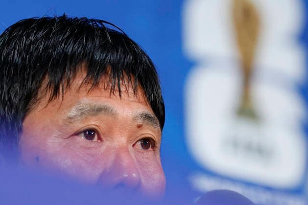 Japan s head coach Hajime Moriyasu speaks at a press conference, PK, Pressekonferenz in Dallas, USA, 24 June 2026. Press conference of the Japanese national football team !ACHTUNG: NUR REDAKTIONELLE NUTZUNG!  Copyright: xMariscalx GR3297 20260624-55020698194_1