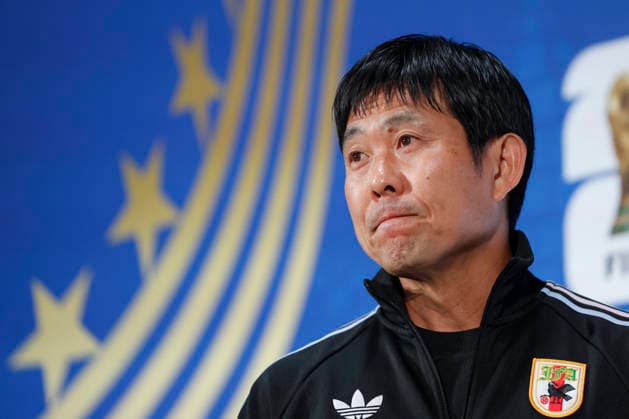 Japan s head coach Hajime Moriyasu speaks at a press conference, PK, Pressekonferenz in Dallas, USA, 24 June 2026. Press conference of the Japanese national football team !ACHTUNG: NUR REDAKTIONELLE NUTZUNG!  Copyright: xMariscalx GR3292 20260624-55020698198_1