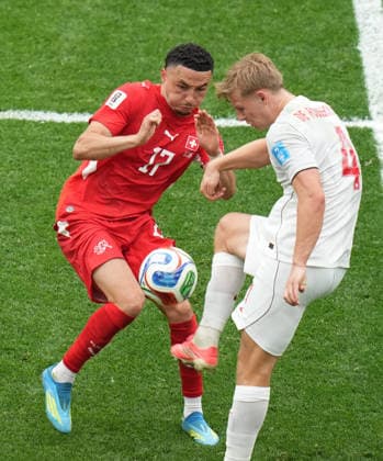 Switzerland v Canada - FIFA World Cup, WM, Weltmeisterschaft, Fussball 2026 - Group B VANCOUVER, CANADA - JUNE 24: Ruben Vargas (17) of Switzerland in action against Luc De Fougerolles of Canada during the 2026 FIFA World Cup Group B match between Switzerland and Canada at BC Place Stadium in Vancouver, Canada, on June 24, 2026. Ercin Erturk Anadolu Vancouver Canada. Editorial use only. Please get in touch for any other usage.  Copyright: x2026xAnadoluxErcinxErturkx