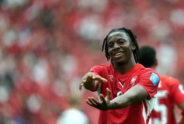 FIFA World Cup, WM, Weltmeisterschaft, Fussball 2026 - Group B - Switzerland vs Canada Johan Manzambi of Switzerland celebrates scoring the 2-0 during the FIFA World Cup 2026 group stage match Switzerland against Canada, in Vancouver, Canada, 24 June 2026. VANCOUVER Canada  Copyright: xBOBxFRIDx