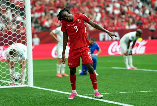 FIFA World Cup, WM, Weltmeisterschaft, Fussball 2026 - Group B - Switzerland vs Canada Johan Manzambi of Switzerland celebrates scoring the 2-0 during the FIFA World Cup 2026 group stage match Switzerland against Canada, in Vancouver, Canada, 24 June 2026. VANCOUVER Canada  Copyright: xBOBxFRIDx