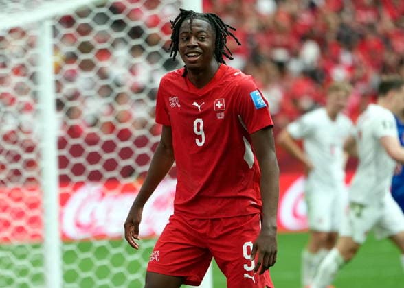 FIFA World Cup, WM, Weltmeisterschaft, Fussball 2026 - Group B - Switzerland vs Canada Johan Manzambi of Switzerland celebrates scoring the 2-0 during the FIFA World Cup 2026 group stage match Switzerland against Canada, in Vancouver, Canada, 24 June 2026. VANCOUVER Canada  Copyright: xBOBxFRIDx