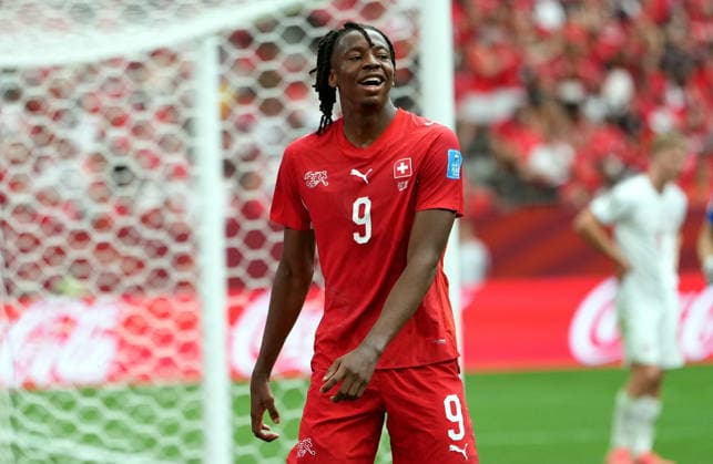 FIFA World Cup, WM, Weltmeisterschaft, Fussball 2026 - Group B - Switzerland vs Canada Johan Manzambi of Switzerland celebrates scoring the 2-0 during the FIFA World Cup 2026 group stage match Switzerland against Canada, in Vancouver, Canada, 24 June 2026. VANCOUVER Canada  Copyright: xBOBxFRIDx