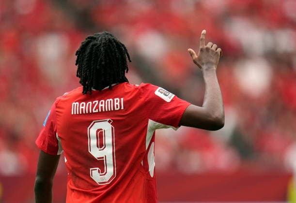 FIFA World Cup, WM, Weltmeisterschaft, Fussball 2026 - Group B - Switzerland vs Canada Johan Manzambi of Switzerland celebrates scoring the 2-0 during the FIFA World Cup 2026 group stage match Switzerland against Canada, in Vancouver, Canada, 24 June 2026. VANCOUVER Canada  Copyright: xBOBxFRIDx