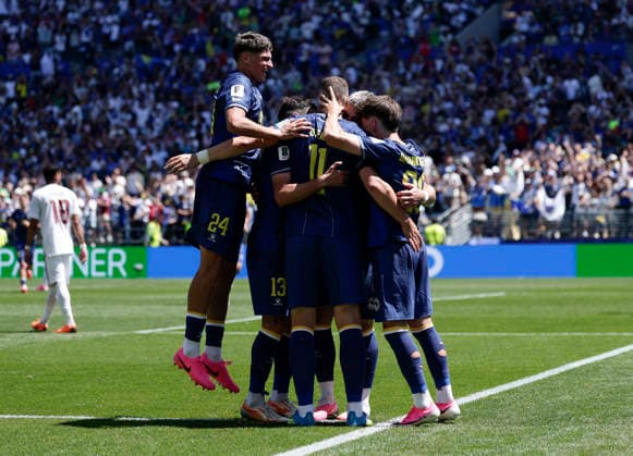 (260625) -- SEATTLE, June 25, 2026 -- Players of Bosnia and Herzegovina celebrate Qatar s own goal during the group B match between Bosnia and Herzegovina and Qatar at the 2026 FIFA World Cup, WM, Weltmeisterschaft, Fussball at Seattle Stadium in Seattle, the United States, June 24, 2026. (Photo by Xinhua) (SP)U.S.-SEATTLE-FOOTBALL-FIFA WORLD CUP-GROUP B-BIH VS QAT ArthurxDong 