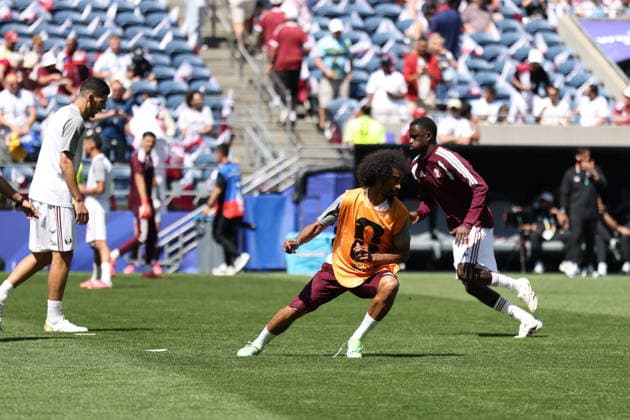 Bosnia and Herzegovina v Qatar - FIFA World Cup, WM, Weltmeisterschaft, Fussball 2026 - Group B SEATTLE, USA - JUNE 24: Akram Afif of Qatar gestures during the 2026 FIFA World Cup First Stage Group B match between Bosnia and Herzegovina and Qatar at Lumen Field (Seattle Stadium) in Seattle, Washington, United States on June 24, 2026. Samah Zidan Anadolu Washington United States. Editorial use only. Please get in touch for any other usage.  Copyright: x2026xAnadoluxSamahxZidanx