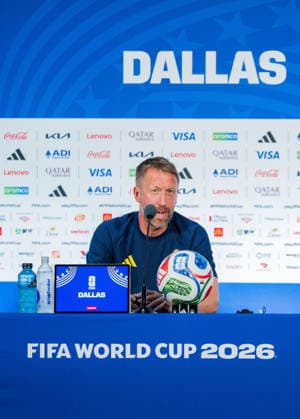 260624 Head coach Graham Potter of the Swedish national football team at a press conference, PK, Pressekonferenz during day 14 of the FIFA World Cup, WM, Weltmeisterschaft, Fussball 2026 on June 24, 2026 in Dallas. Photo: Petter Arvidson BILDBYRAN kod PA PA1255 fotboll football soccer fotball vm fotbolls-vm fotball-vm fotbolls-vm 2026 fifa world cup 2026 presskonferens press conference sverige sweden sverige a day 14 bbeng *** 260624 Head coach Graham Potter of the Swedish national soccer team at a press conference on Day 14 of the 2026 FIFA World Cup on June 24, 2026 in Dallas. Photo by Petter Arvidson, BILDBYRAN. Code: PA PA1255. soccer, football, fotball, World Cup, FIFA World Cup 2026, press conference, Sweden, Sweden Day 14 BBENG  Copyright: PETTERxARVIDSON BB260624PA076